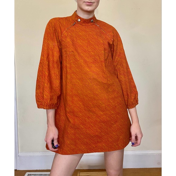 Marimekko Dresses & Skirts - SOLD 1968 Orange Squiggle Marimekko Zipper Mini